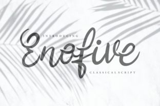 Enofive: A Modern Script Typeface for Editorial Design
